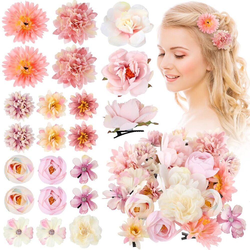 21 Pcs Flower Hair Clip Rose Hair Clips Barrettes for Women Flower Accessories B